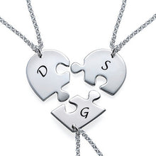 Charger l&#39;image dans la galerie, Collier casse-tête pour femme homme longueur réglable en argent sterling 925 personnalisé avec lettre
