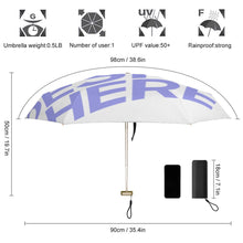 Charger l&#39;image dans la galerie, Parapluies Coupe-Vent Solaire Imperméable À La Pluie Pliant JJ0529175 Personnalisée Impression Complète Une Image Avec Photo Logo Motif Texte
