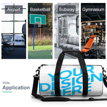 Charger l&#39;image dans la galerie, Sac sport / sac de gym cylindrique Q006 personnalisé avec photo texte et logo
