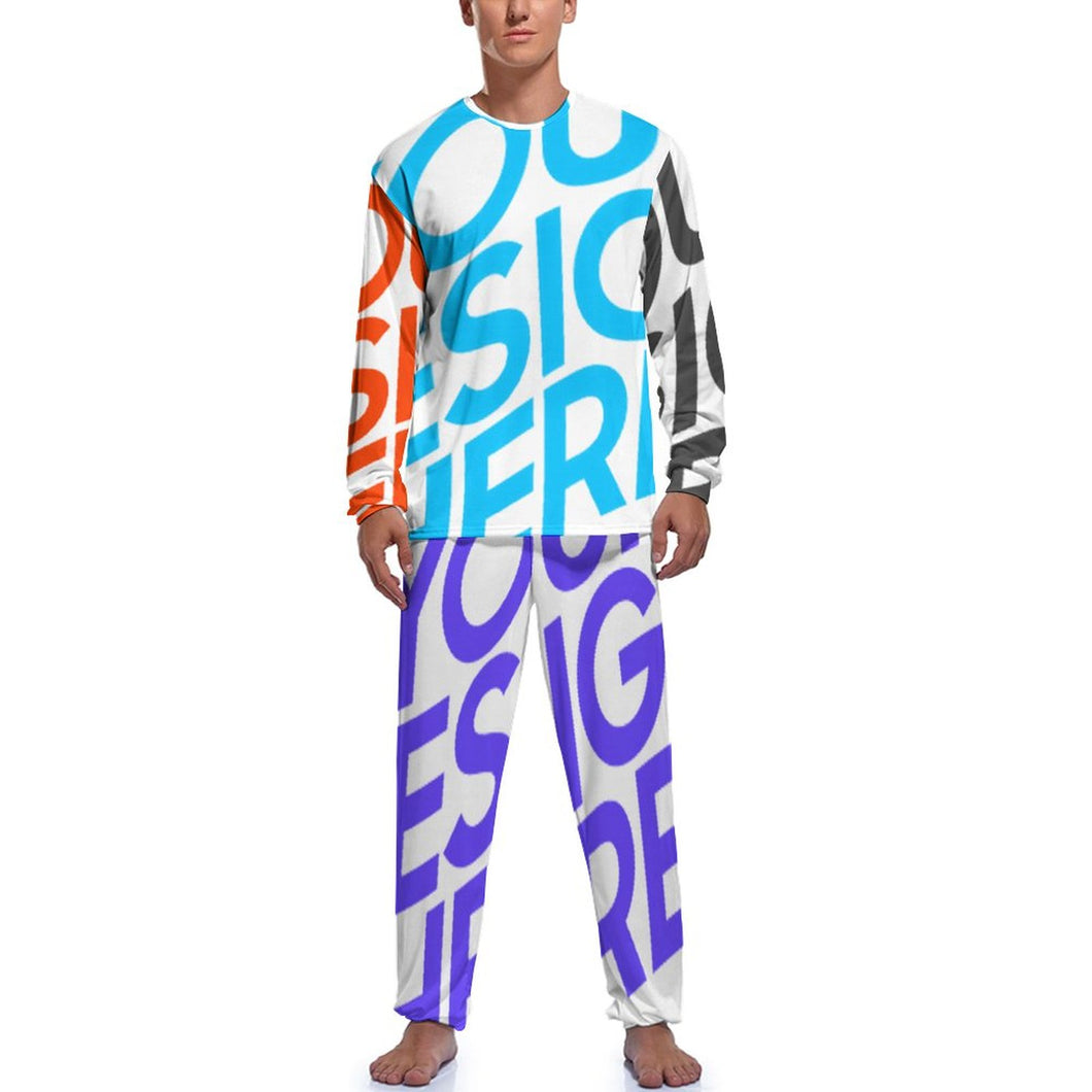 Pyjama homme ensemble 2 pièces personnalisé avec photo motif logo texte (impression multi-images)