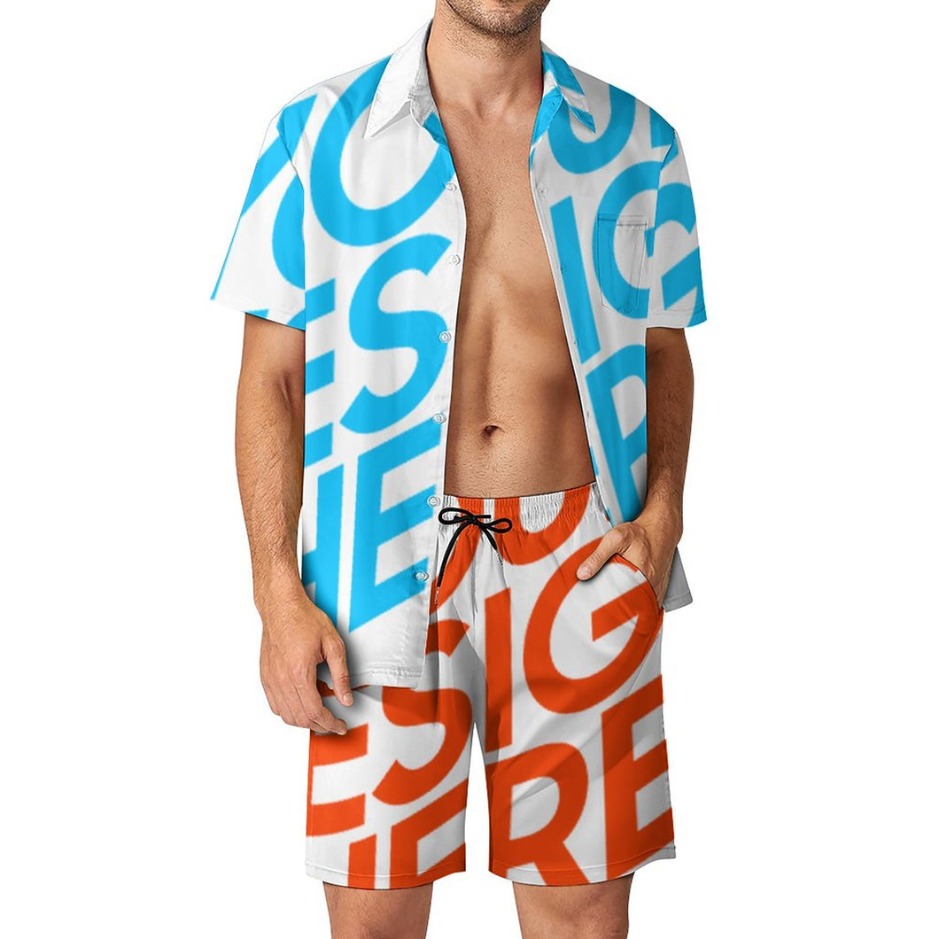 Ensemble décontracté t-shirt et short de plage pour homme personnalisé avec photo motif logo texte (impression d’image unique)