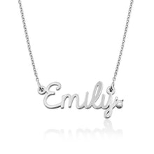 Charger l&#39;image dans la galerie, Collier pendentif lettre cursive personnalisé X0005 pour femme homme longueur réglable en argent sterling 925

