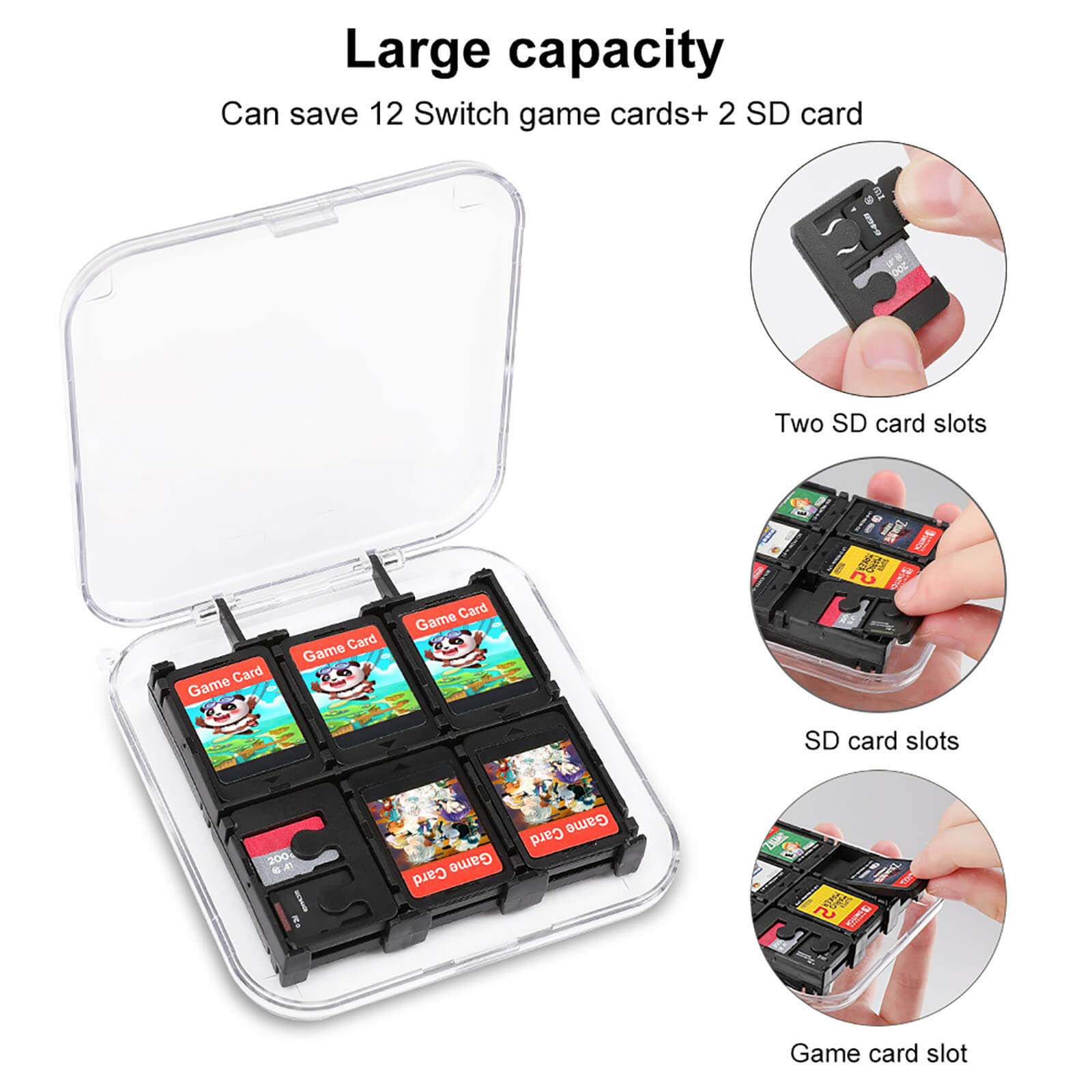 Vicloon Étui De Rangement pour Cartes Jeux,Rangement Cartouche Nintendo  Switch avec 12 Emplacements Oîtier De Rangement pour Carte De Jeu pour