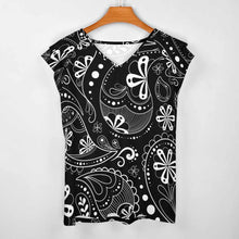 Charger l&#39;image dans la galerie, T-shirt tee shirt col v femme / Blouse volants manches courtes BUT personnalisé avec photo logo texte motif (impression d’image unique)
