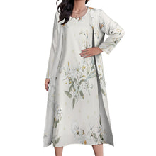 Charger l&#39;image dans la galerie, Robe sans manche fluide cardigan long / Ensemble robe femme STZ personnalisé avec photo logo texte motif (impression d&#39;image unique)
