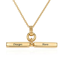 Charger l&#39;image dans la galerie, Collier pendentif rectangle en argent sterling 925 pour femme X0050 gravure personnalisé avec prénom texte
