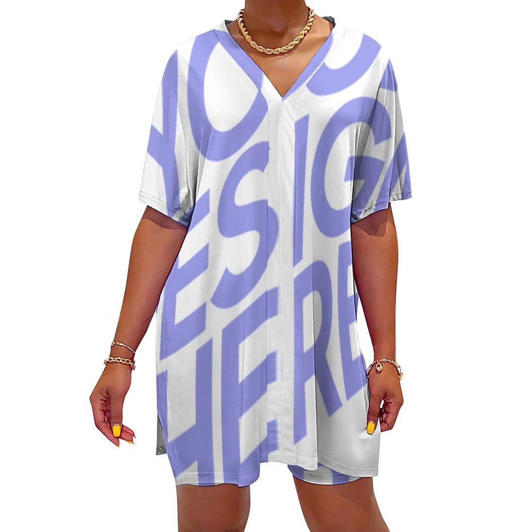 Impression d’image unique Chemise à manches femmes dolman ensemble de deux pièces OTZ personnalisé avec photo logo texte motif