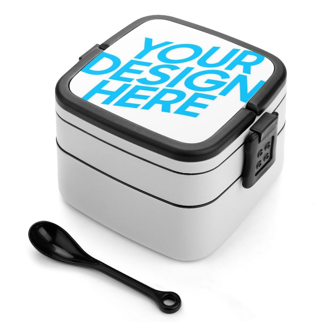 Boîte à bento / boîte repas double couche personnalisée avec photo motif logo texte