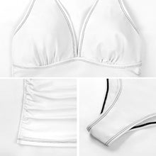 Charger l&#39;image dans la galerie, Maillot de bain tankini ensemble 2 pièces pour femme personnalisé avec photo logo motif texte conception multi-images
