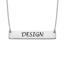 Charger l&#39;image dans la galerie, Collier Barre en argent sterling 925 pour femme homme X0058 longueur réglable gravure personnalisé avec texte prénom
