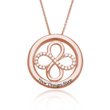 Charger l&#39;image dans la galerie, Collier Infini Rond X0064 pour femme en argent sterling 925 gravure personnalisé avec prénom texte
