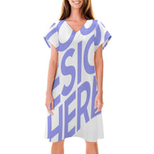 Charger l&#39;image dans la galerie, Robe/jupe Chic en col V à manches courtes Femme BUQ avec photo et texte
