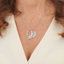 Charger l&#39;image dans la galerie, Collier coeur pierre de naissance X0021 en argent sterling 925 gravure personnalisé avec prénom
