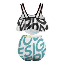 Charger l&#39;image dans la galerie, Bikini tankini 2 pièces grande taille avec dentelle élastique femme FT5095 personnalisé avec photo logo motif texte (conception multi-images)
