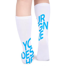 Charger l&#39;image dans la galerie, Chaussettes longues de tendance personnalisées avec photo texte logo motif
