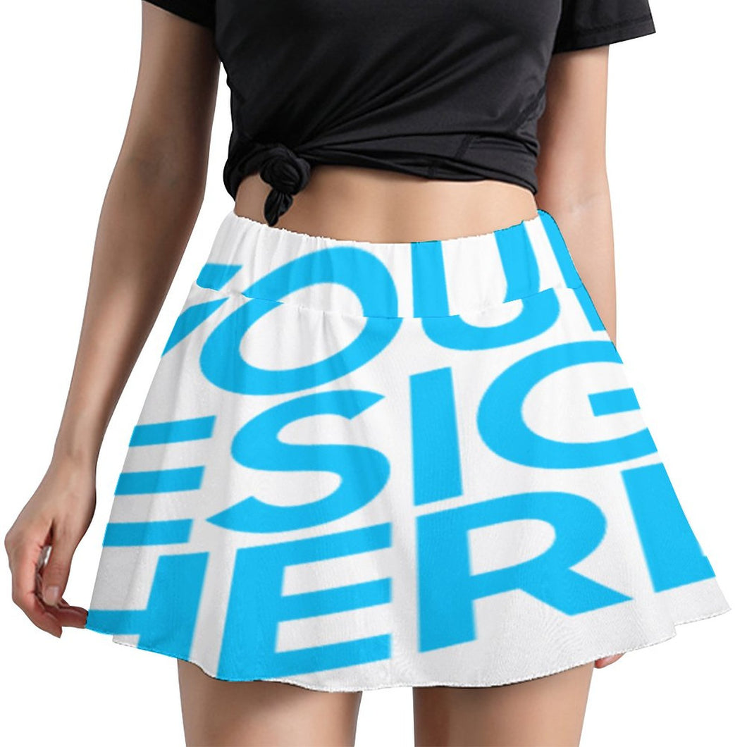 Impression d’image unique Mini-jupe/jupe courte fuide confortable femme grande taille A593 personnalisée avec motif photo logo texte