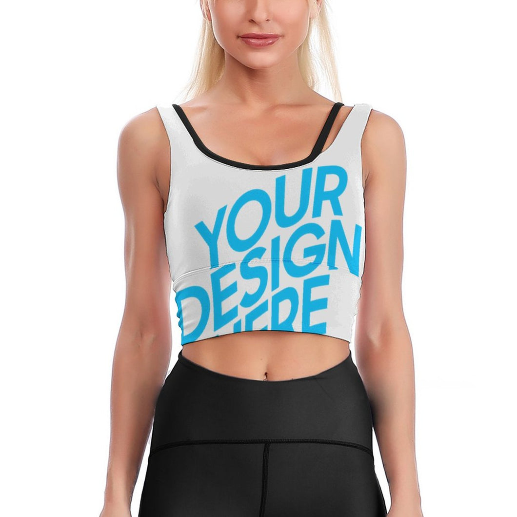 Crop top soutien gorge de sport forte poitrine femme YJ023 personnalisé avec photo motif logo texte
