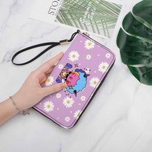 Charger l&#39;image dans la galerie, Portefeuille long / porte monnaie long en cuir pour femme homme personnalisé avec photo logo texte motif

