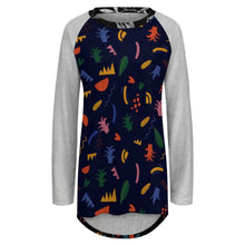 Charger l&#39;image dans la galerie, Impression des multi-images T-shirt tricot gris long col rond manches longues pour femme BL personnalisé avec photo logo texte motif
