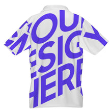Charger l&#39;image dans la galerie, Chemise boutonnée homme coupe classique stretch imprimée à manches courtes KYR personnalisée avec prénom motif texte
