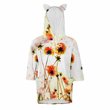 Charger l&#39;image dans la galerie, Hoodie Sweat Pull à capuche à manches 3/4 femmes personnalisé avec photo logo texte motif (impression d&#39;image unique)
