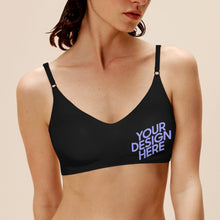 Charger l&#39;image dans la galerie, Brassière échancrée soutien-gorge push up sans coutures active micro-stretch lounge pour femme WH022 personnalisé avec motif texte photo (impression en bas à gauche)
