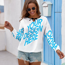 Charger l&#39;image dans la galerie, Chemise à Manches longues Femme Ample à la mode Chic NZ104 impression personnalisée avec image logo motif texte
