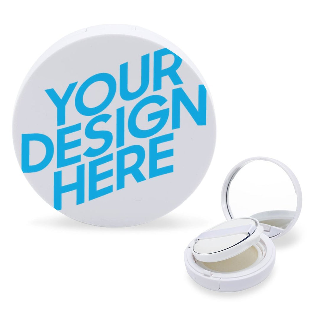 Boîte à coussin d'air de forme ronde personnalisée avec texte motif logo image