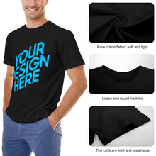 Charger l&#39;image dans la galerie, T-shirt tee shirt en coton à manches courtes homme imprimé sur le devant personnalisé avec photo motif texte logo
