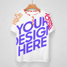 Charger l&#39;image dans la galerie, T-shirt tee shirt Raglan DT36 à manches courtes pour hommes avec trois boutons personnalisée avec photo logo texte (conception multi-images)
