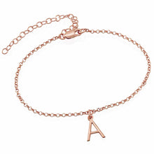 Charger l&#39;image dans la galerie, Bracelet de cheville S0026 en argent sterling 925 personnalisé avec lettre
