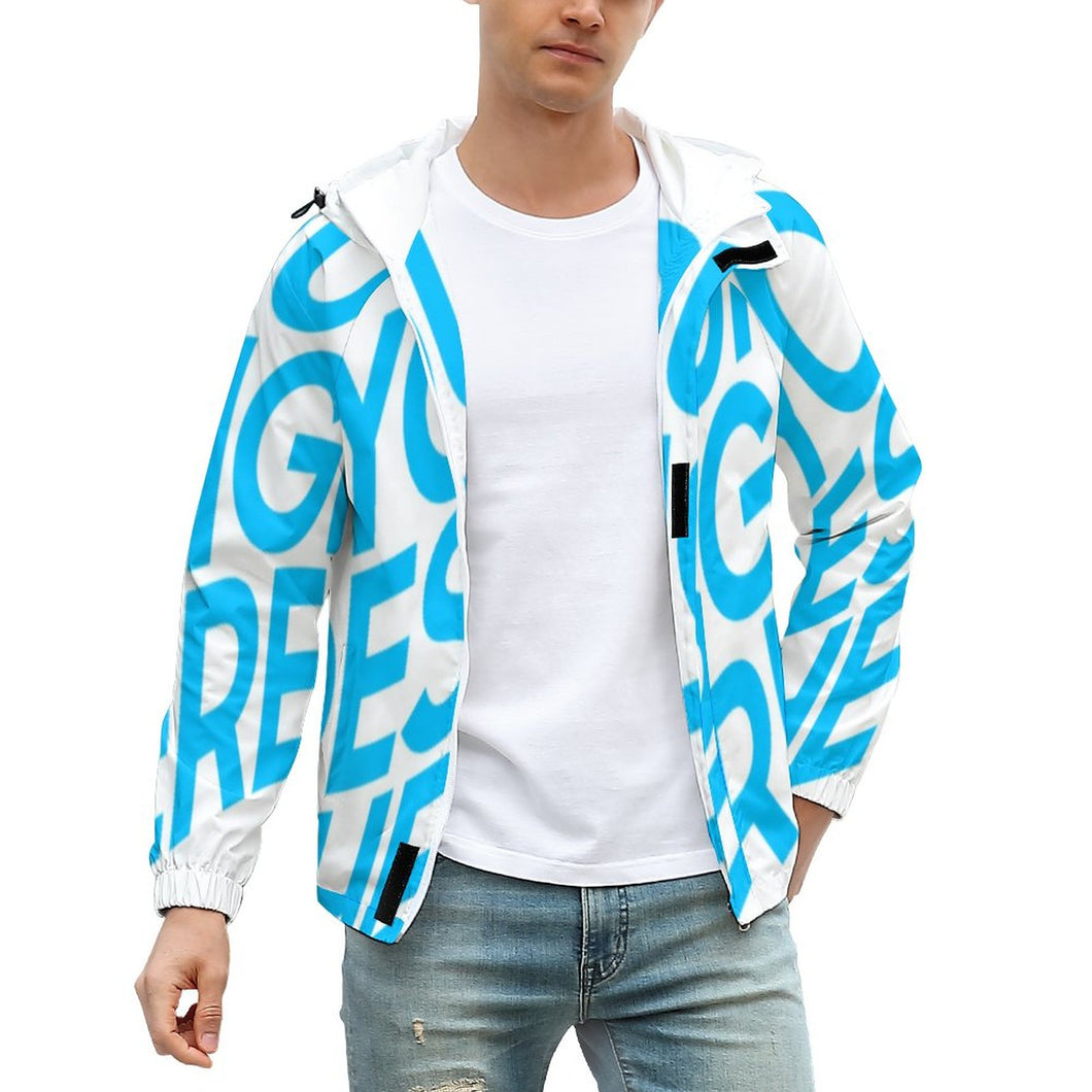 Impression d’image unique Sweat à capuche/veste grande taille homme A541 personnalisé avec texte photo logo motif