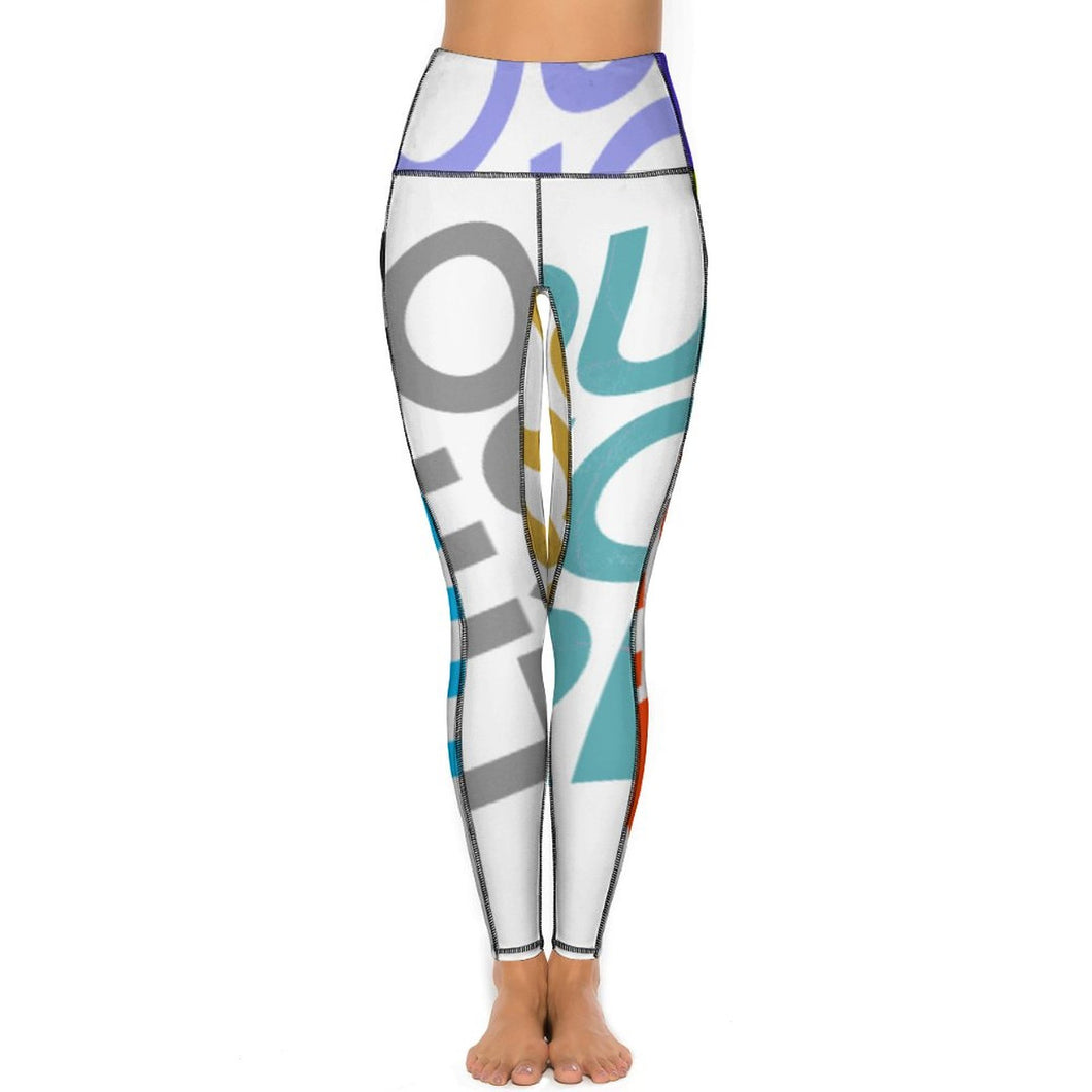 Pantalons longs de yoga femme / Legging de sport CE003 personnalisé avec photo logo texte (Impression des multi-images)
