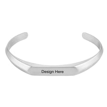 Charger l&#39;image dans la galerie, Bracelet de conception de manchette étroite pour hommes gravé personnalisé avec texte prénom
