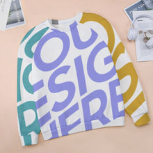 Charger l&#39;image dans la galerie, Sweatshirt col rond  femme / Sweat manche raglan RHDEC2 personnalisé avec photo logo texte motif
