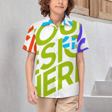 Charger l&#39;image dans la galerie, Chemise boutonnée à manches courtes pour garçons de 2 à 16 ans personnalisée avec prénom motif texte (conception multi-images)
