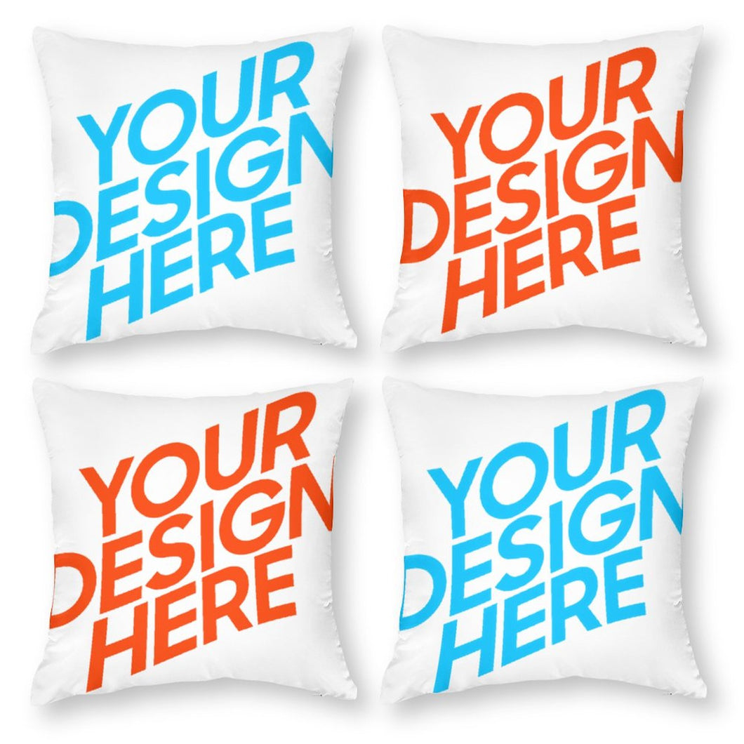 Taies d'oreiller / Housses de coussin (lot de 4) personnalisée avec photo motif logo texte