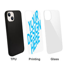 Charger l&#39;image dans la galerie, Coque de téléphone en verre trempé Apple iPhone 13 series impression personnalisé avec logo photo motif texte

