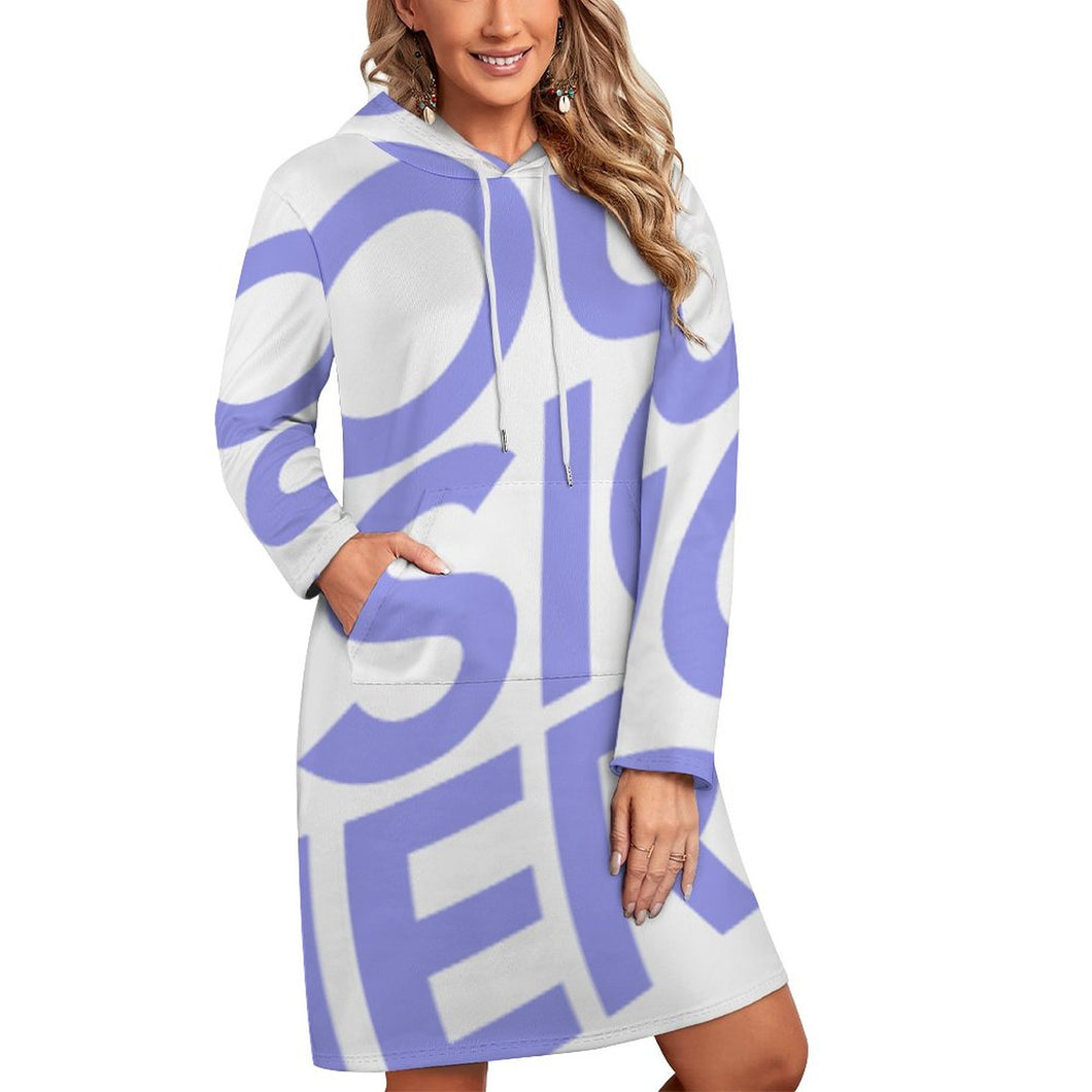 Robes Sweat Longues avec poche pour femmes SDS003 personnalisé avec photo logo texte motif (impression d'image unique)