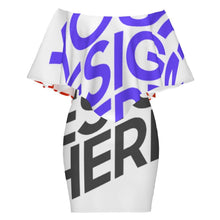 Charger l&#39;image dans la galerie, Robe imprimée avec châle pour femme HQ personnalisée avec prénom motif texte (conception multi-images)
