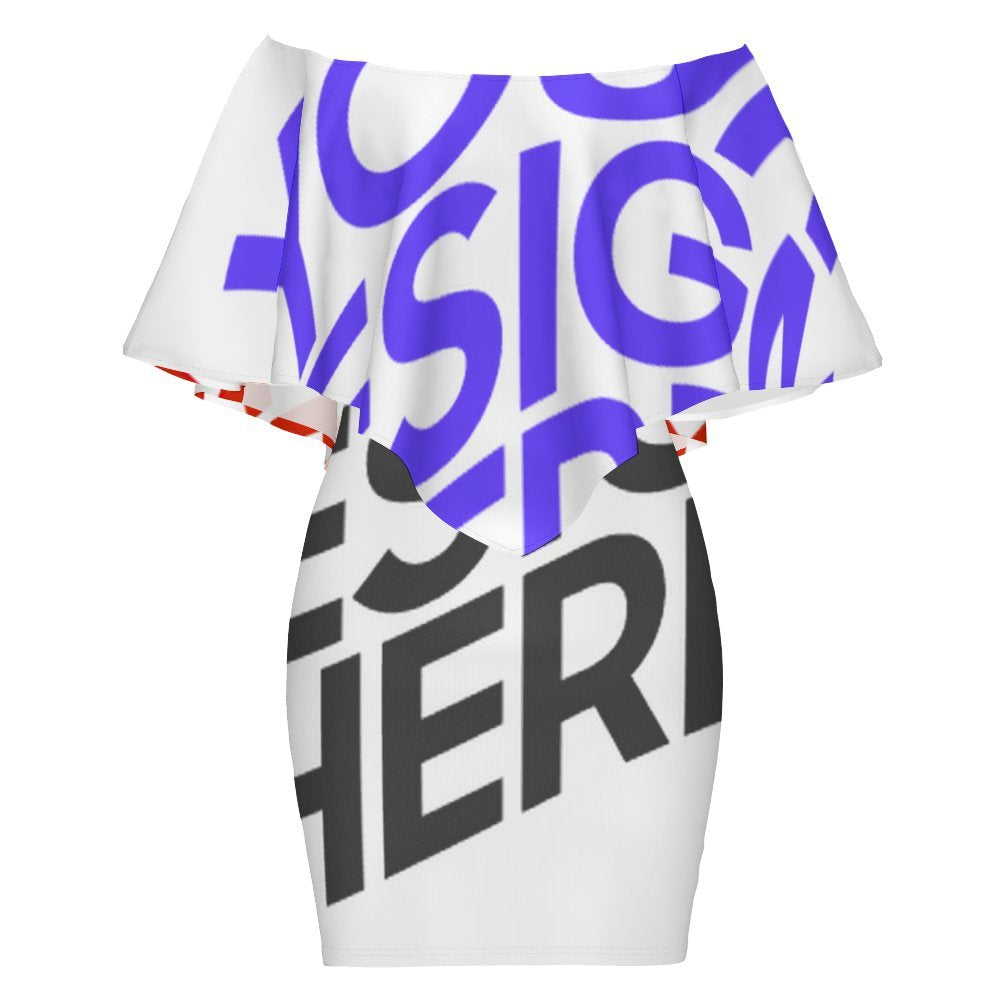 Robe imprimée avec châle pour femme HQ personnalisée avec prénom motif texte (conception multi-images)