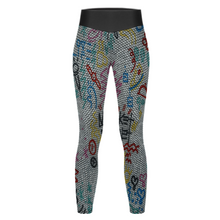 Charger l&#39;image dans la galerie, Leggings de Sport / Pantalon de Yoga en Nid d&#39;abeille Taille Haute Stretch pour Femme YJ050 Personnalisé Impression Complète Multi-Image Avec Texte Motif Logo Photo
