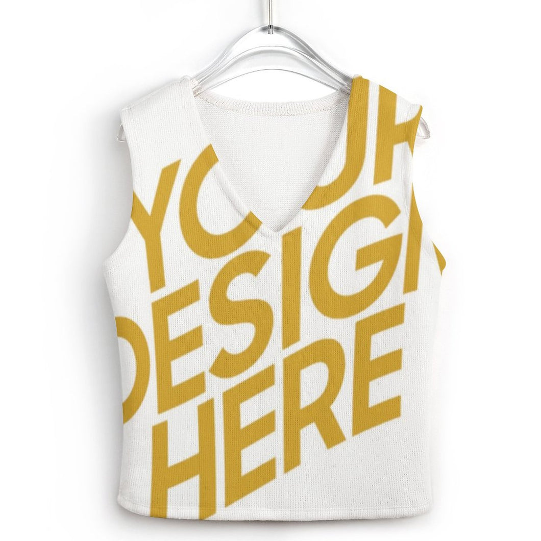 Gilet tricoté en maille pour femmes MY05 personnalisé avec photo logo motif texte (impression des multi-images)