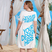 Charger l&#39;image dans la galerie, Robe d&#39;été manches courtes grande taille pour femme NZ034 personnalisée avec photo motif texte (impression d&#39;image unique)
