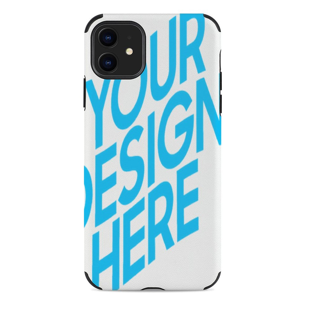 Coque/étui de téléphone en cuir de fibre Apple série Iphone 7-11 impression personnalisé avec logo motif photo texte