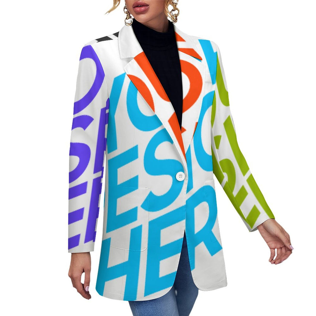 Tailleurs costume chic originale femme personnalisée avec photo motif logo texte (conception multi-images)
