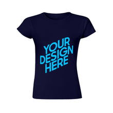 Charger l&#39;image dans la galerie, T-shirt tee shirt en coton à manches courtes femme tendance personnalisé avec photo motif logo image texte (impression recto verso)
