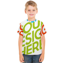 Charger l&#39;image dans la galerie, T-shirt à manches courtes pour garçons et filles, personnalisé avec photo texte motif (conception multi-images)
