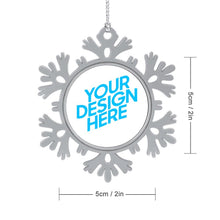 Charger l&#39;image dans la galerie, Décoration de Noël en forme de petit flocon de neige JJ0525008 impression personnalisée avec motif texte photo logo
