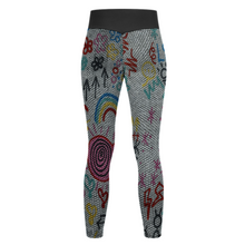 Charger l&#39;image dans la galerie, Leggings de Sport / Pantalon de Yoga en Nid d&#39;abeille Taille Haute Stretch pour Femme YJ050 Personnalisé Impression Complète Multi-Image Avec Texte Motif Logo Photo
